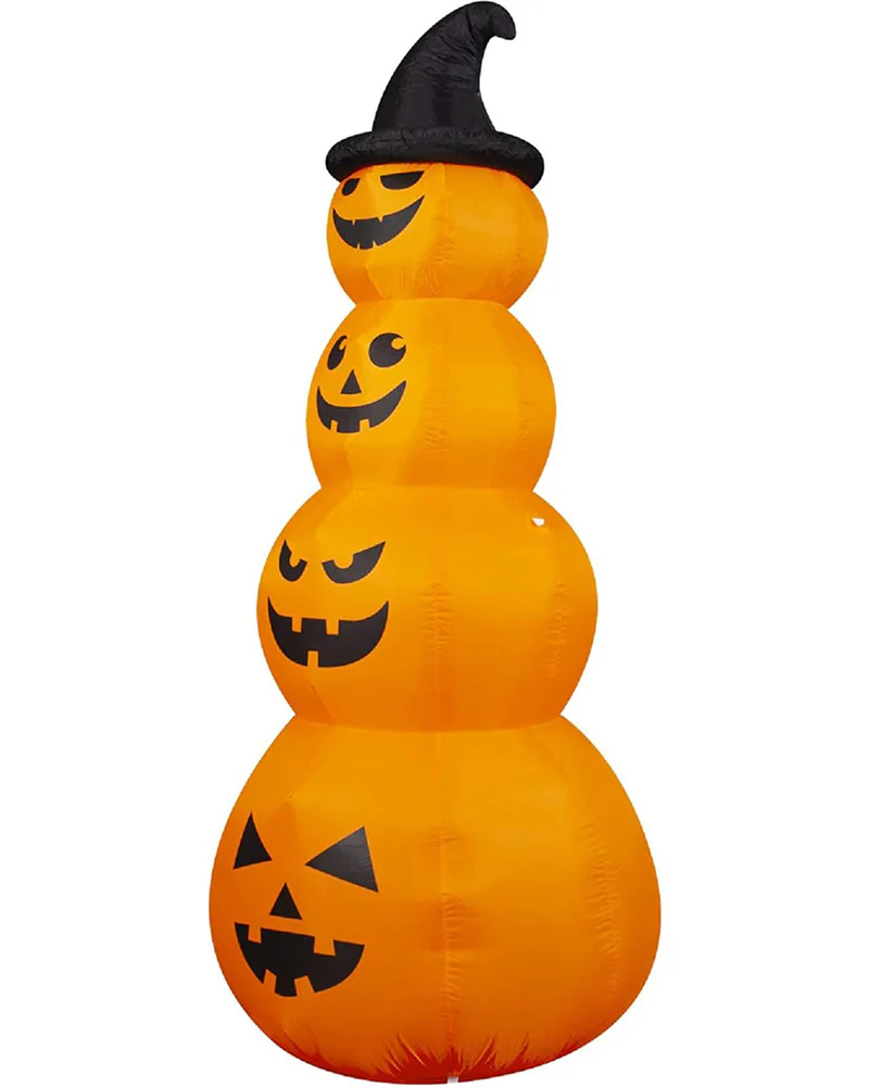 Pumpkin Stacked with Witches Hat Lawn Inflatable 2.4m - Image 3
