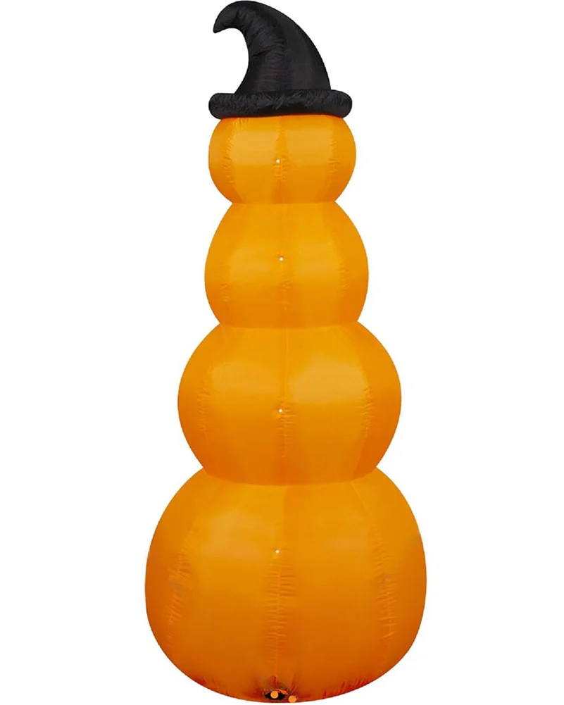 Pumpkin Stacked with Witches Hat Lawn Inflatable 2.4m - Image 4