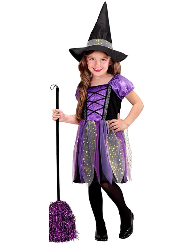 Purple Sparkle Witch Girls Costume - Image 2