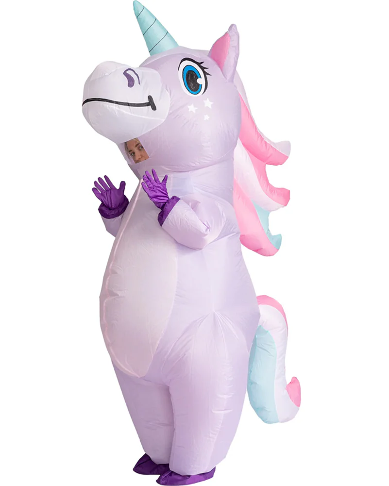 Purple Unicorn Inflatable Adult Costume - Image 2