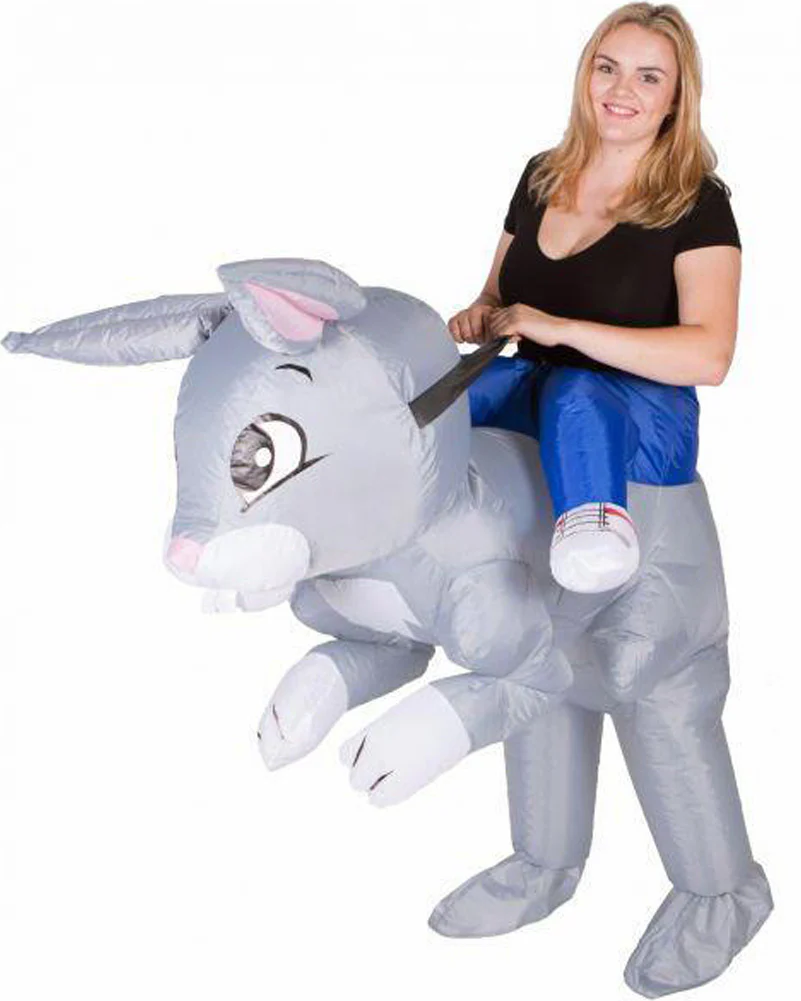 Rabbit Ride On Inflatable Adult Costume - Image 3
