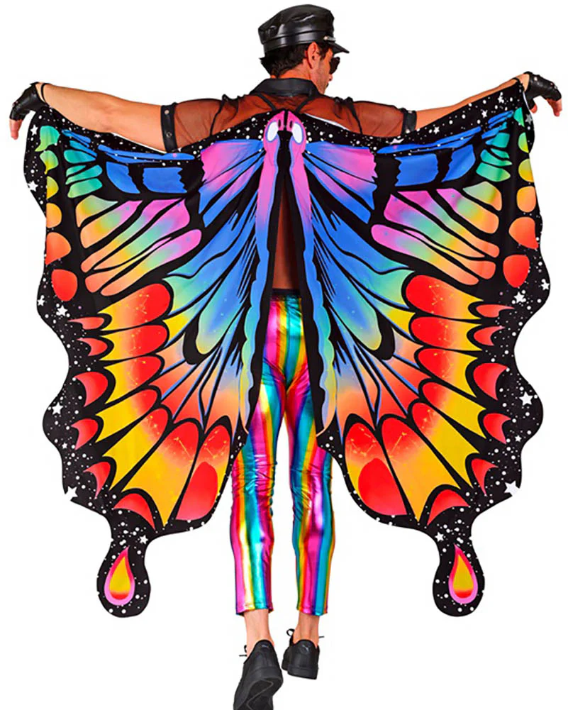 Rainbow Butterfly Adult Wing Cape - Image 3
