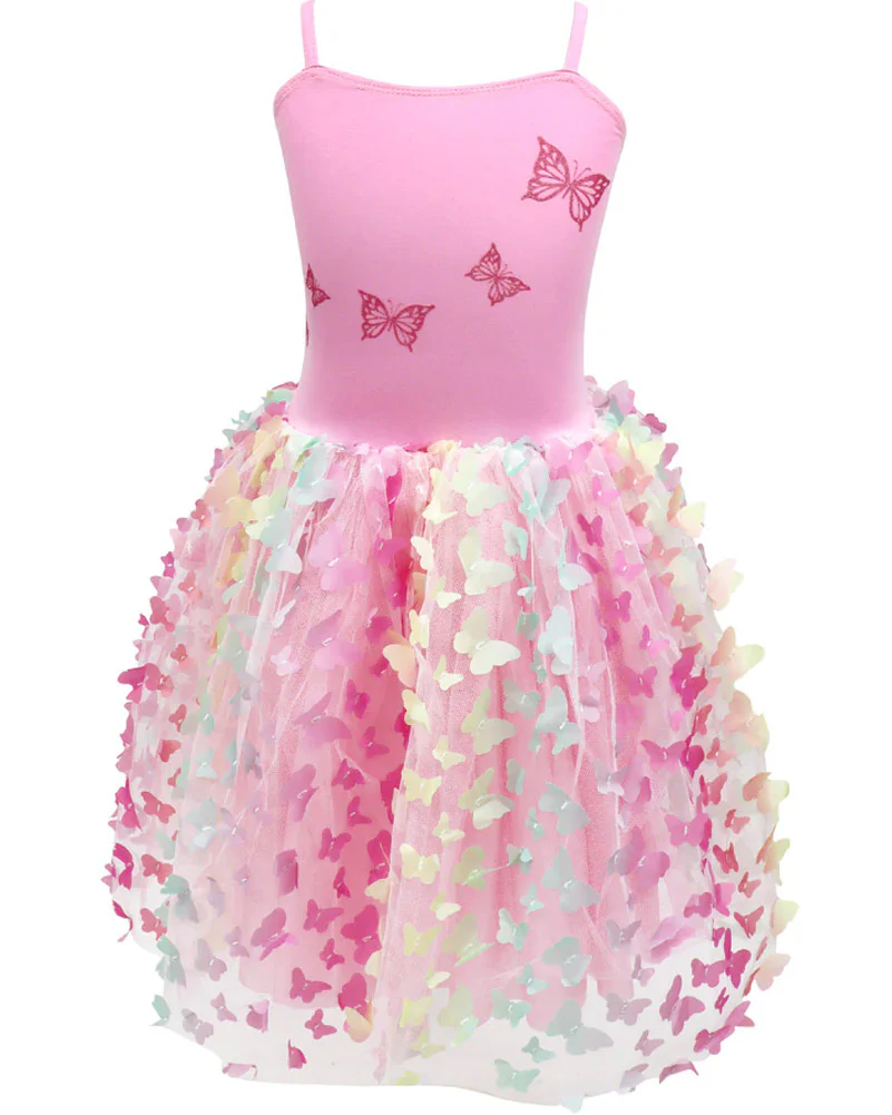Rainbow Butterfly Party Dress Girls Costume