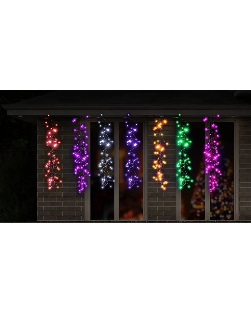 Rainbow Cluster Drops 672 Piece LED Christmas Lights 5.2m - Image 4