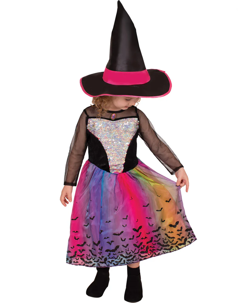 Rainbow Colour Magic Witch Deluxe Girls Book Week Costume - Image 4