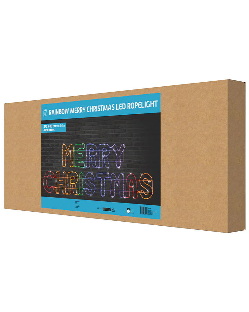 Rainbow Merry Christmas LED Ropelight 2.7m - Image 3