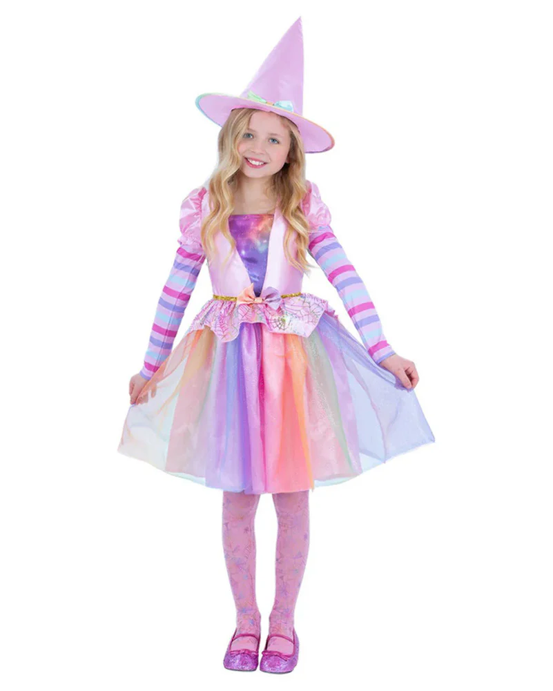Rainbow Pastel Witch Deluxe Girls Book Week Costume