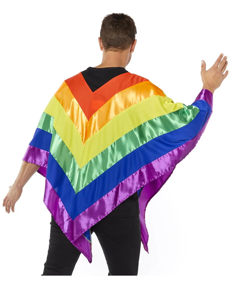 Rainbow Poncho Adult Costume - Image 3