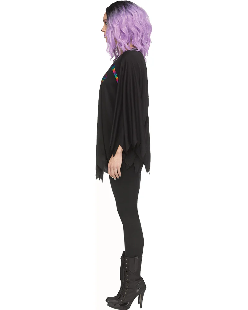 Rainbow Skeleton Poncho Womens Costume - Image 2