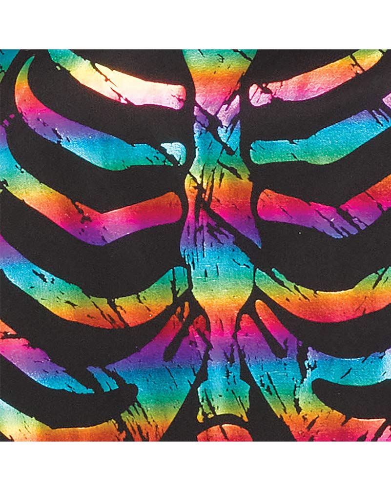 Rainbow Skeleton Poncho Womens Costume - Image 6