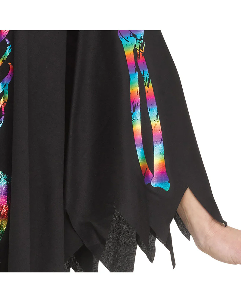 Rainbow Skeleton Poncho Womens Costume - Image 7