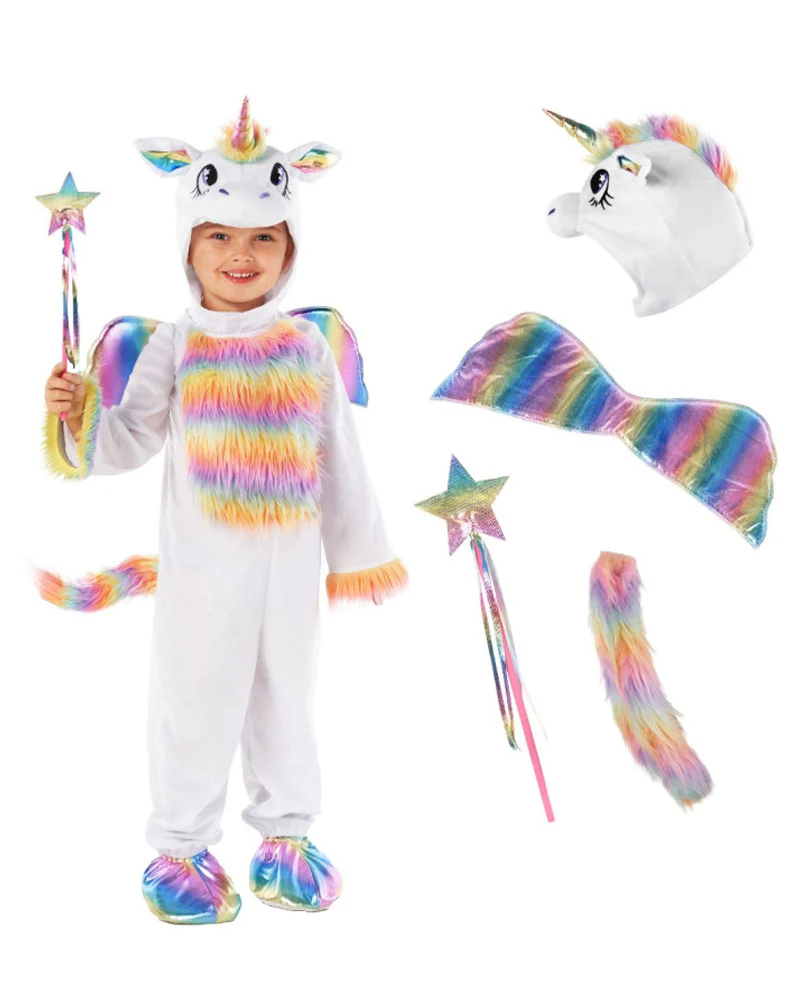 Rainbow Unicorn Onesie Kids Costume - Image 2