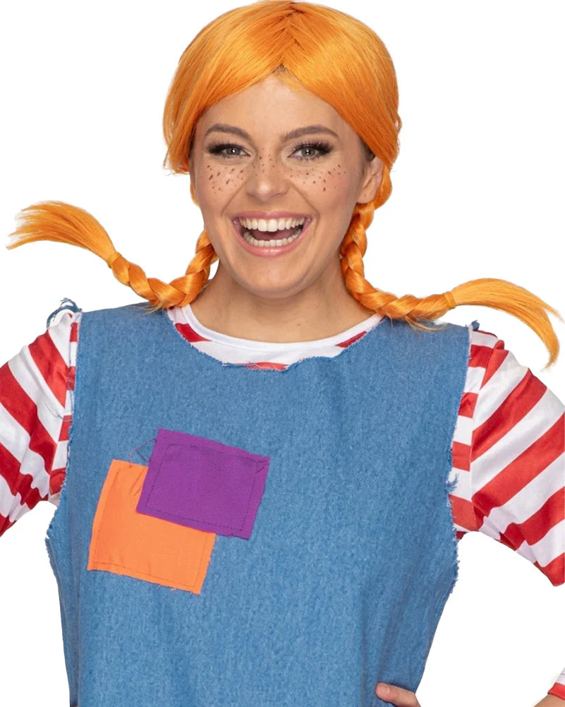 Rebel Deluxe Orange Plaited Wig - Image 2
