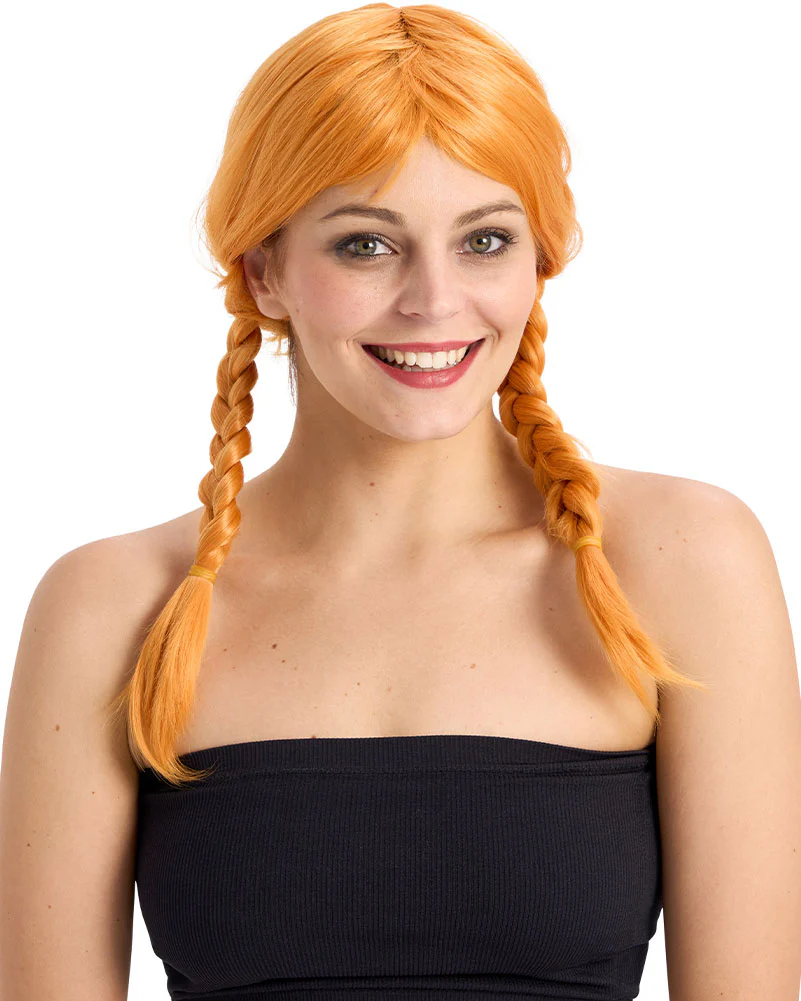 Rebel Deluxe Orange Plaited Wig - Image 3