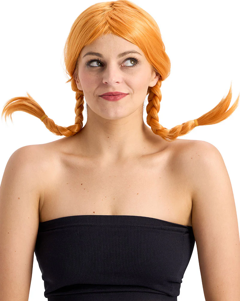Rebel Deluxe Orange Plaited Wig - Image 5