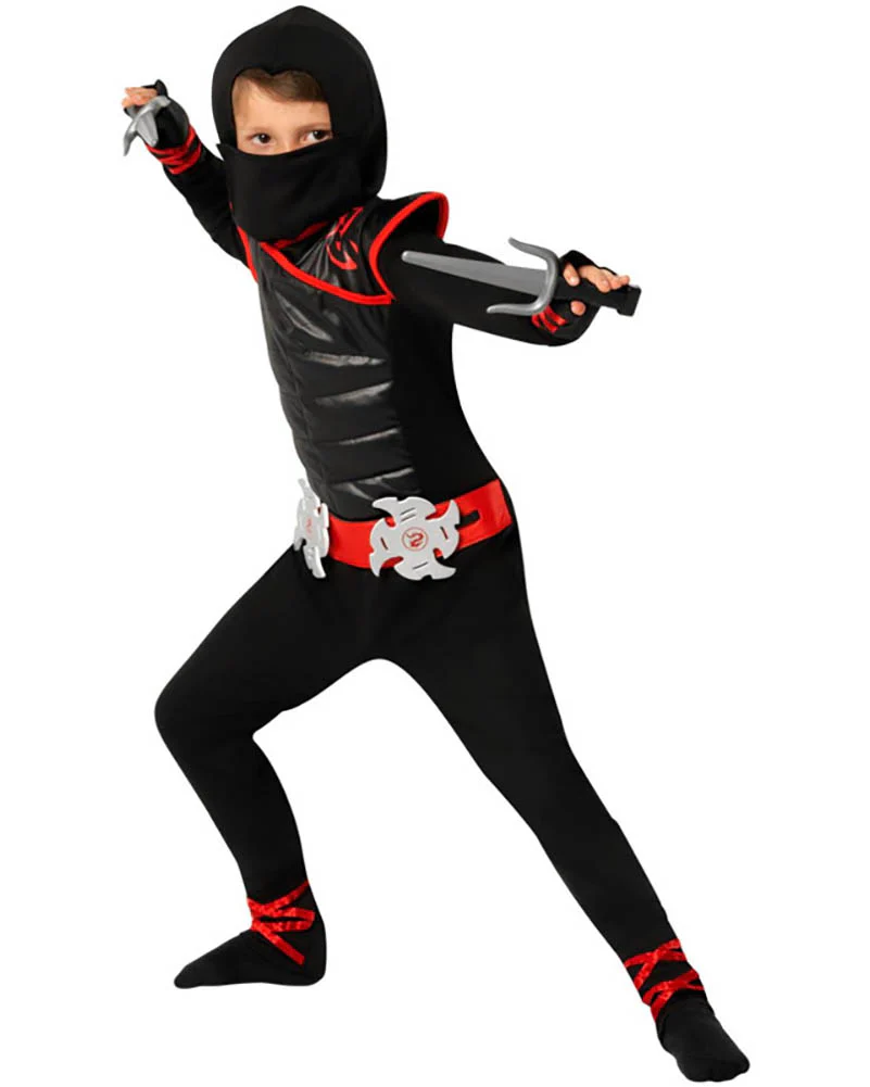 Red and Black Deadly Ninja Boys Costume - Image 3
