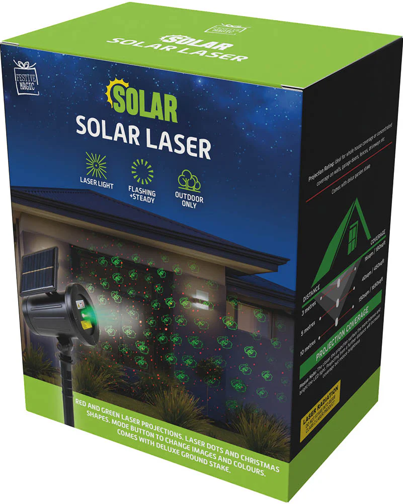 Red and Green Icons Solar Powered Motion Laser Light - Image 2