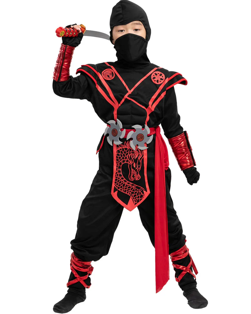 Red Dragon Ninja Toddler and Kids Costume - Image 4