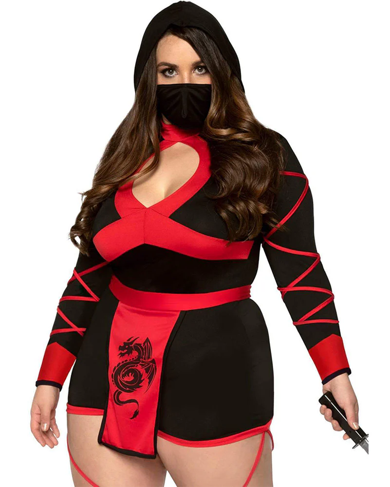 Red Dragon Ninja Womens Plus Size Costume - Image 2