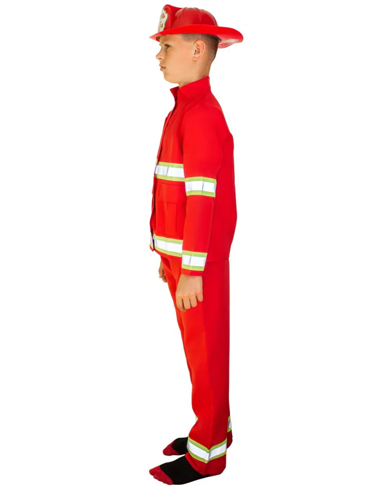 Red Fire Fighter Boys Costume - Image 3