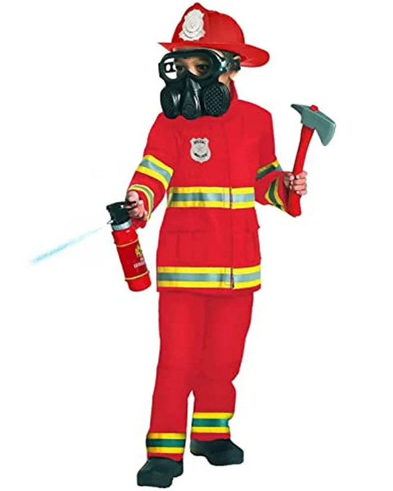 Red Fire Fighter Boys Costume - Image 4