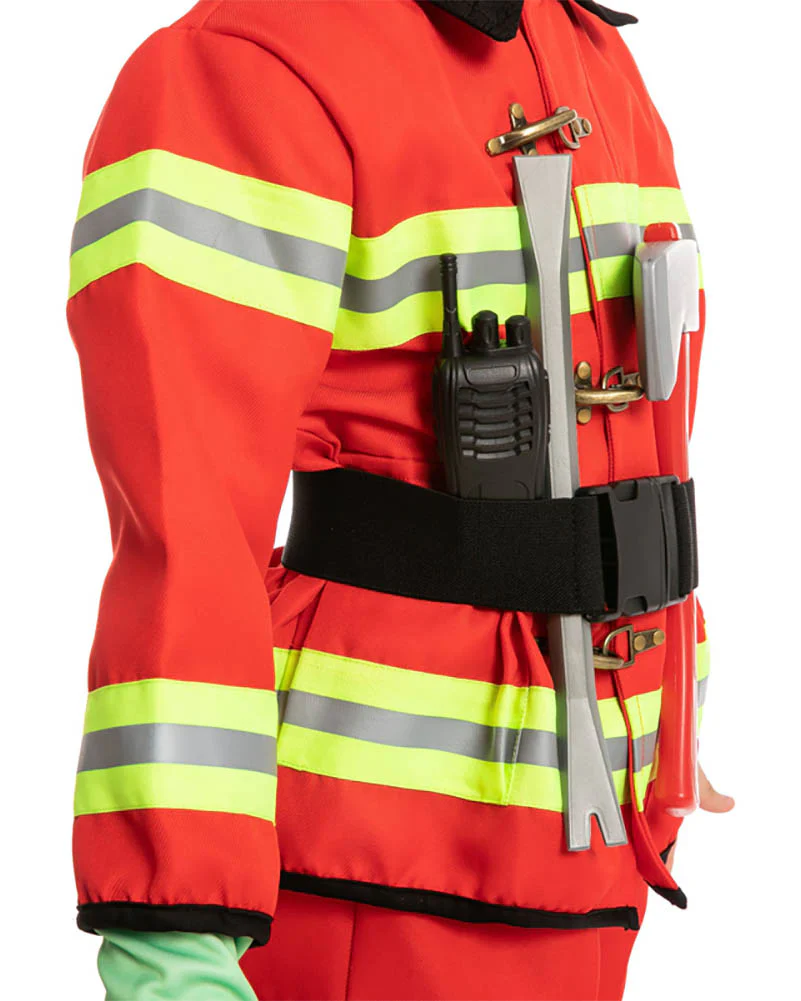 Red Firefighter Deluxe Complete Kids Costume - Image 4