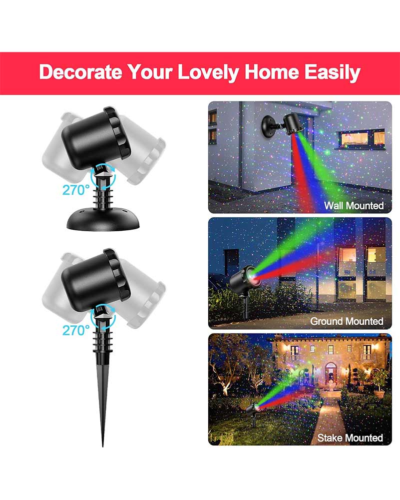 Red Green and Blue Dots Motion Laser Light with Remote Control - Image 5