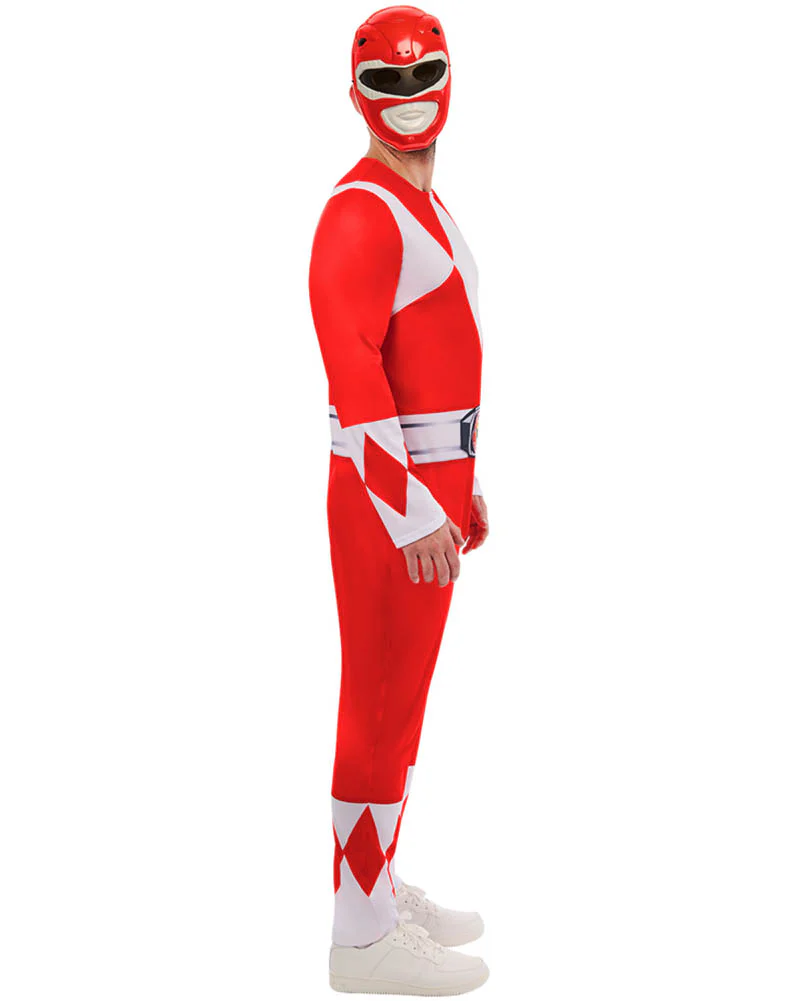 Red Power Rangers Deluxe Adult Costume - Image 3