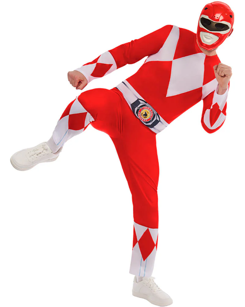 Red Power Rangers Deluxe Adult Costume - Image 4