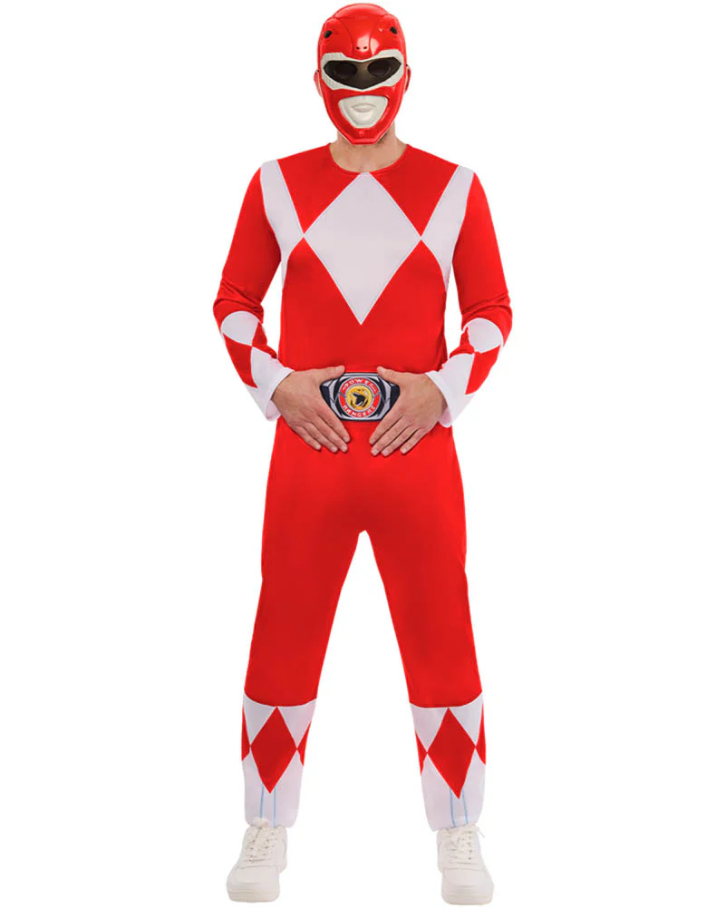 Red Power Rangers Deluxe Adult Costume - Image 5