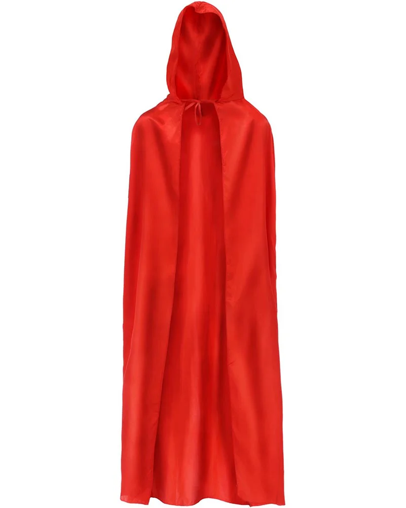Red Satin Hooded Cape - Image 2