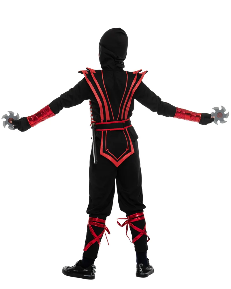 Red Serpent Ninja Complete Boys Costume - Image 2