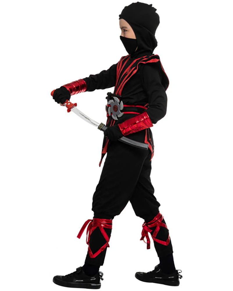 Red Serpent Ninja Complete Boys Costume - Image 3