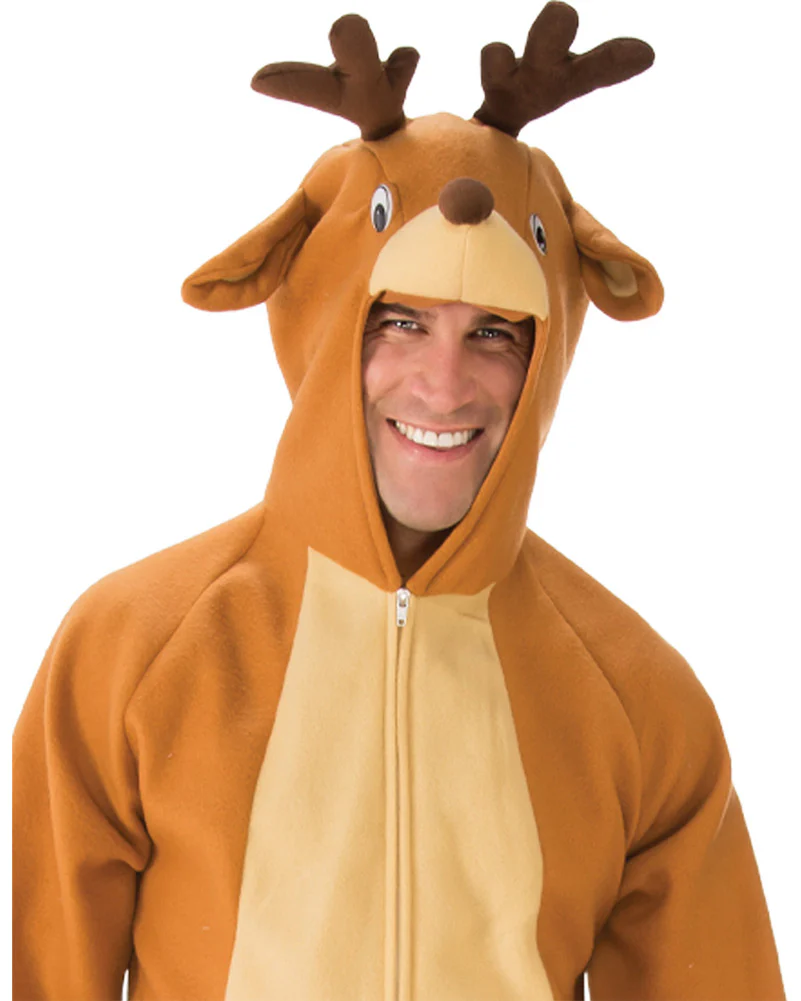 Reindeer Jumpsuit Adult Christmas Costume - Image 2