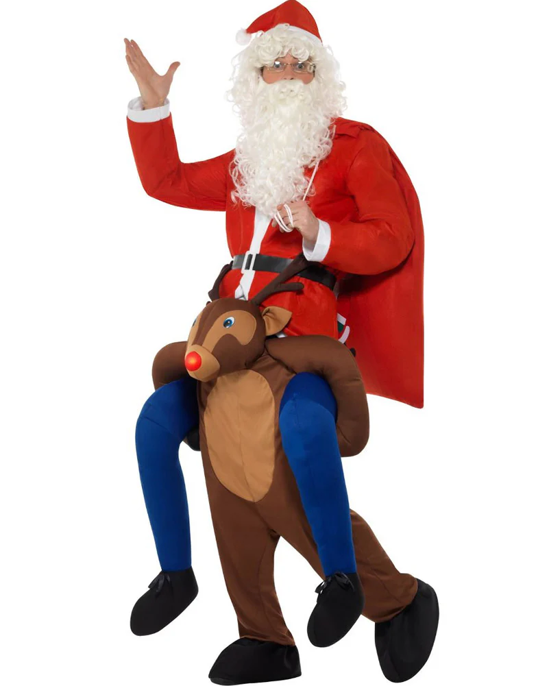 Reindeer Piggyback Adult Christmas Costume - Image 2