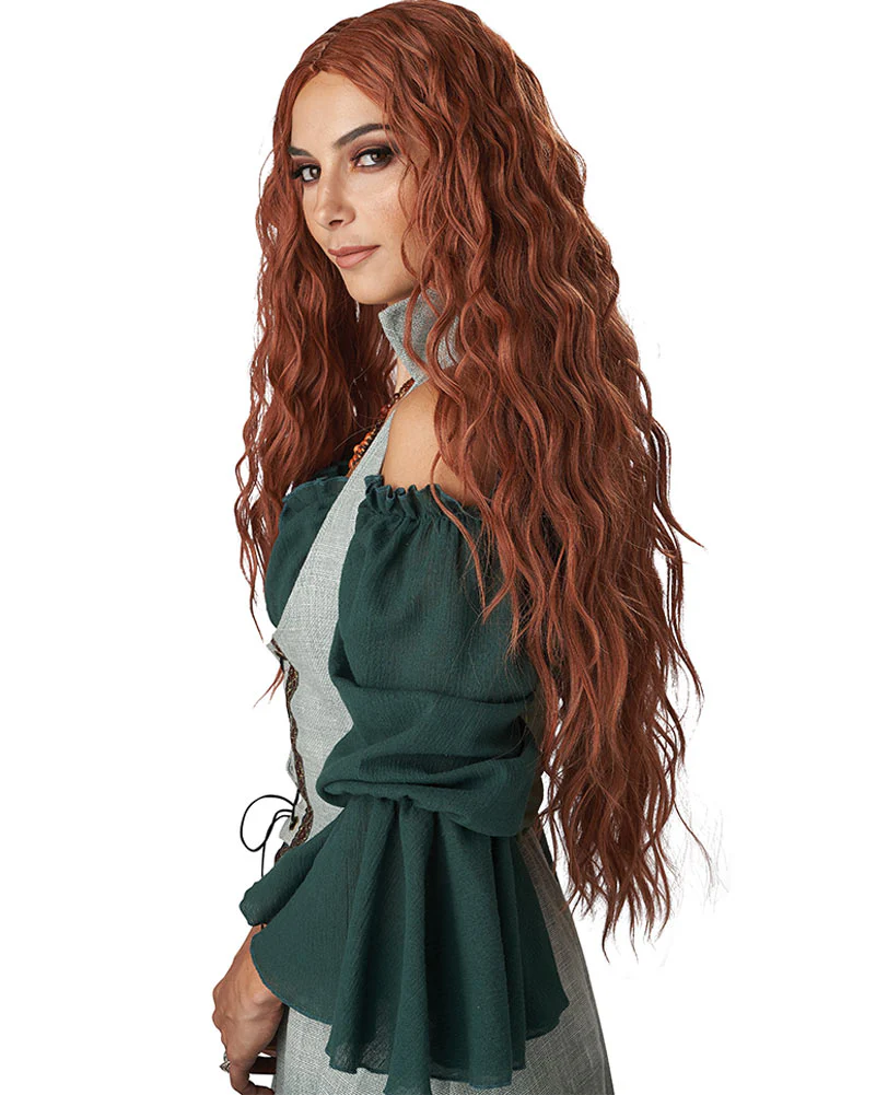 Renaissance Maiden Long Auburn Wig - Image 4