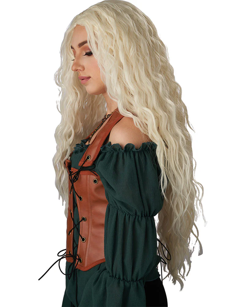 Renaissance Maiden Long Platinum Blonde Wig - Image 3