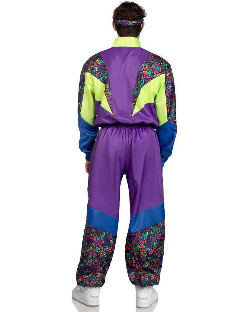Retro 80s Tracksuit Mens Costume - Image 2