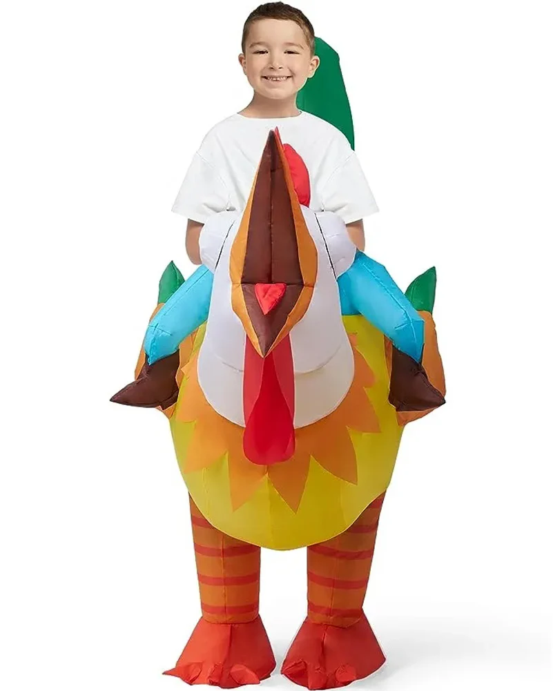 Ride On Rooster Inflatable Kids Costume - Image 3