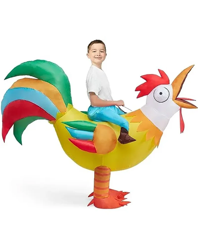 Ride On Rooster Inflatable Kids Costume - Image 4