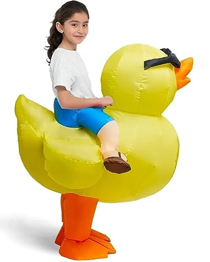 Ride On Rubber Ducky Inflatable Kids Costume - Image 4
