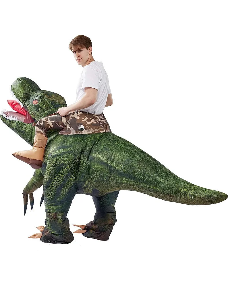 Ride On T Rex Inflatable Boys Costume - Image 2