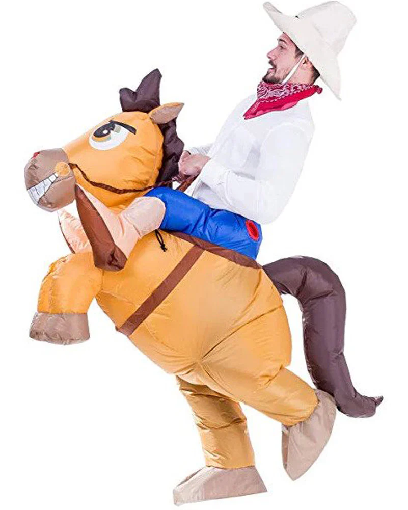 Riding A Horse Inflatable Adult Costume - Image 3