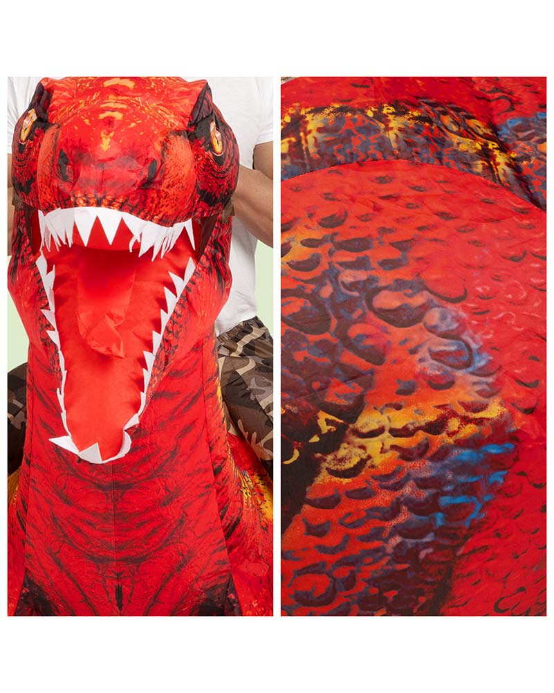 Riding A Raptor Red Inflatable Adults Costume - Image 6