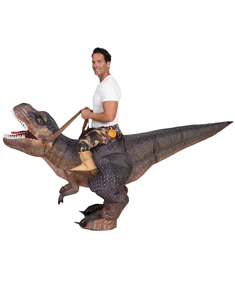 Riding A T Rex Inflatable Adults Costume - Image 4