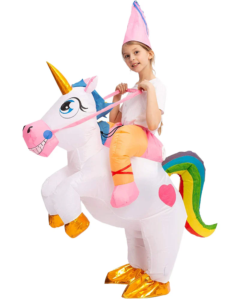 Riding A White Unicorn Inflatable Kids Book Week Costume
