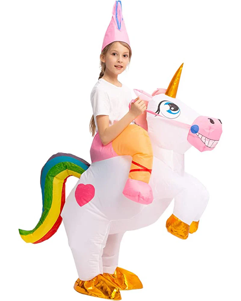 Riding A White Unicorn Inflatable Kids Book Week Costume - Image 5