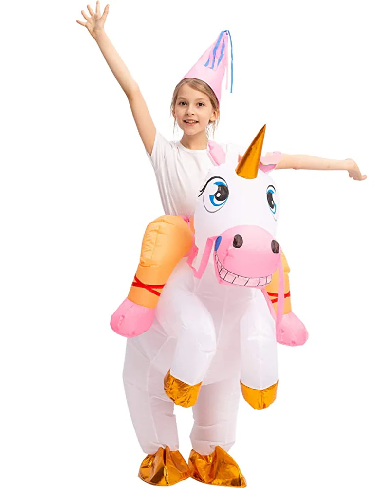 Riding A White Unicorn Inflatable Kids Book Week Costume - Image 6
