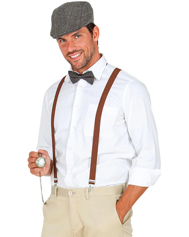 Roaring 20s Hat Braces Bow Tie and Pocket Watch Set - Image 3