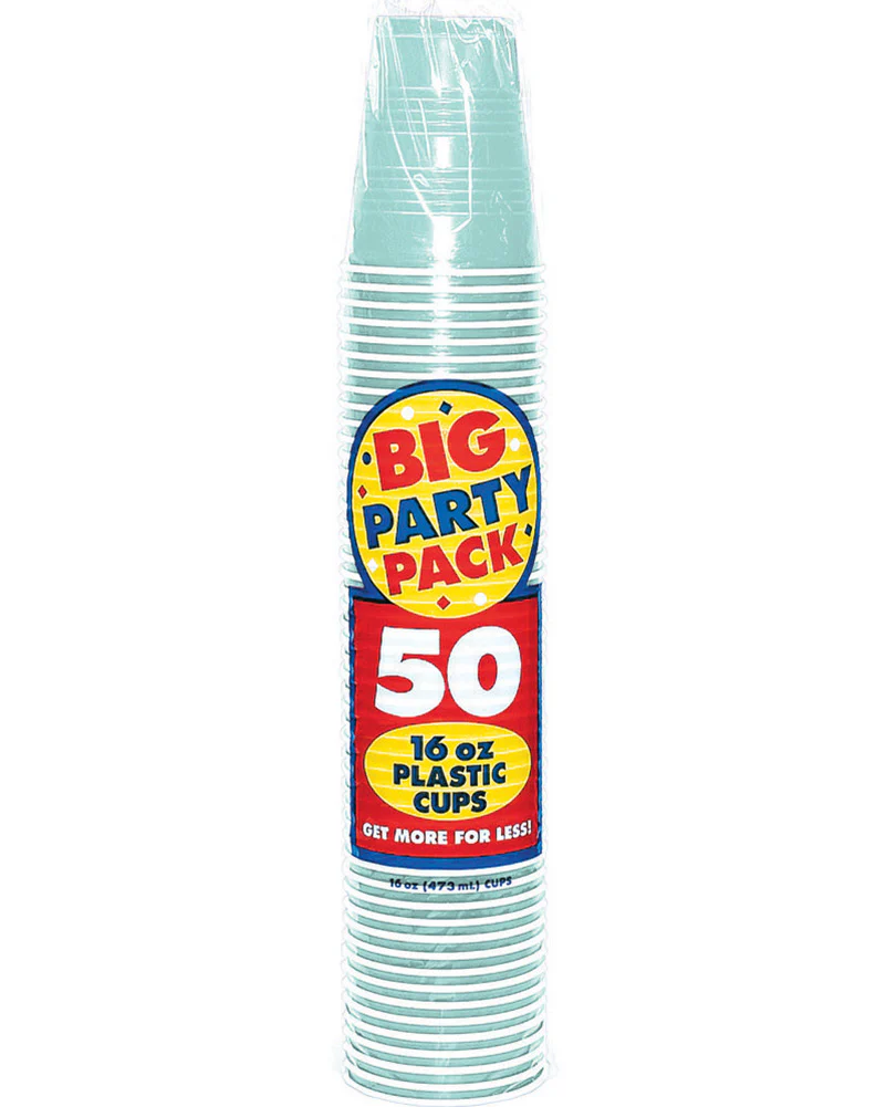 Robins Egg 473ml Plastic Cups Pack of 50